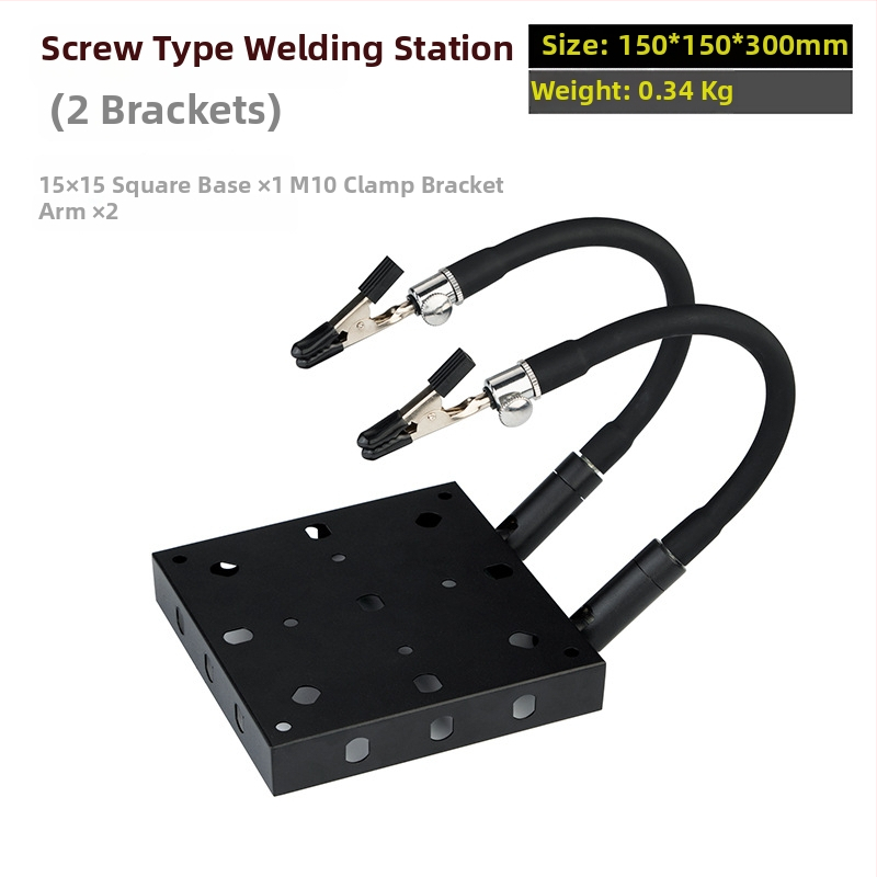 Професионална сваръчна станция със стойка за паялник, лупа, LED светлина, вентилатор за отвеждане на дима и магнитен ремонтен комплект