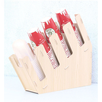 Fából készült pohártartó | Asztali rendező poharakhoz | Új kínai stílus | 2015 téli kiadás