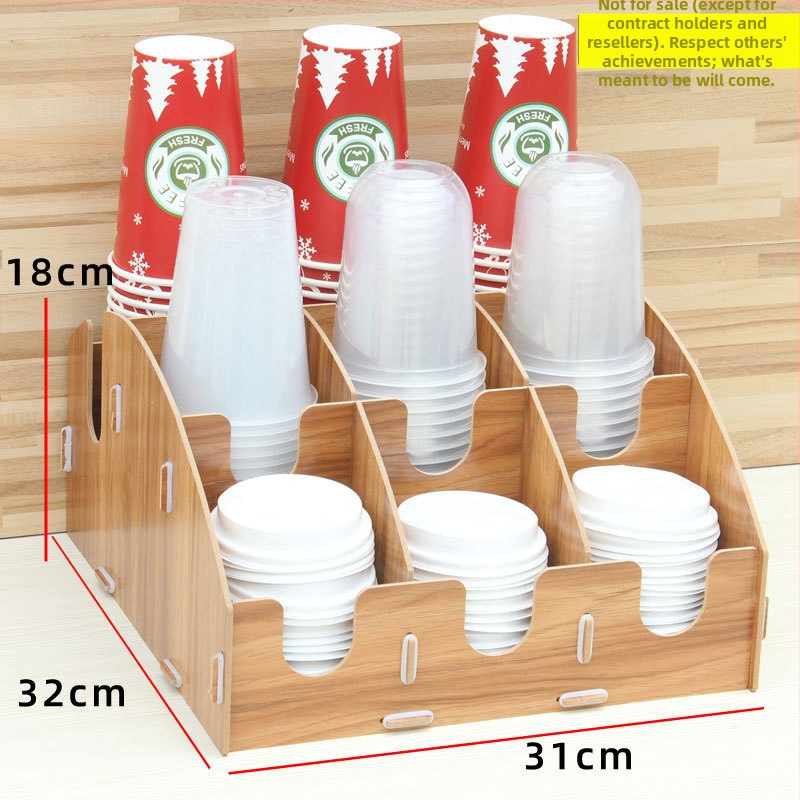 Fából készült pohártartó | Asztali rendező poharakhoz | Új kínai stílus | 2015 téli kiadás