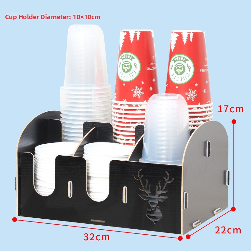 Fából készült pohártartó | Asztali rendező poharakhoz | Új kínai stílus | 2015 téli kiadás