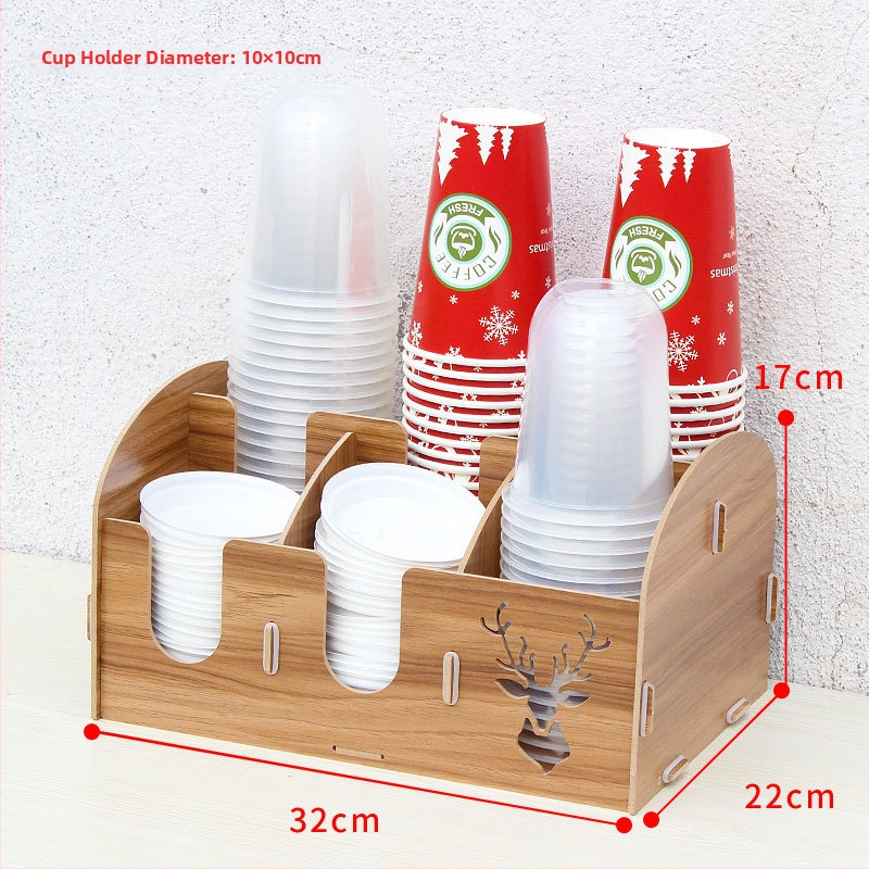 Fából készült pohártartó | Asztali rendező poharakhoz | Új kínai stílus | 2015 téli kiadás