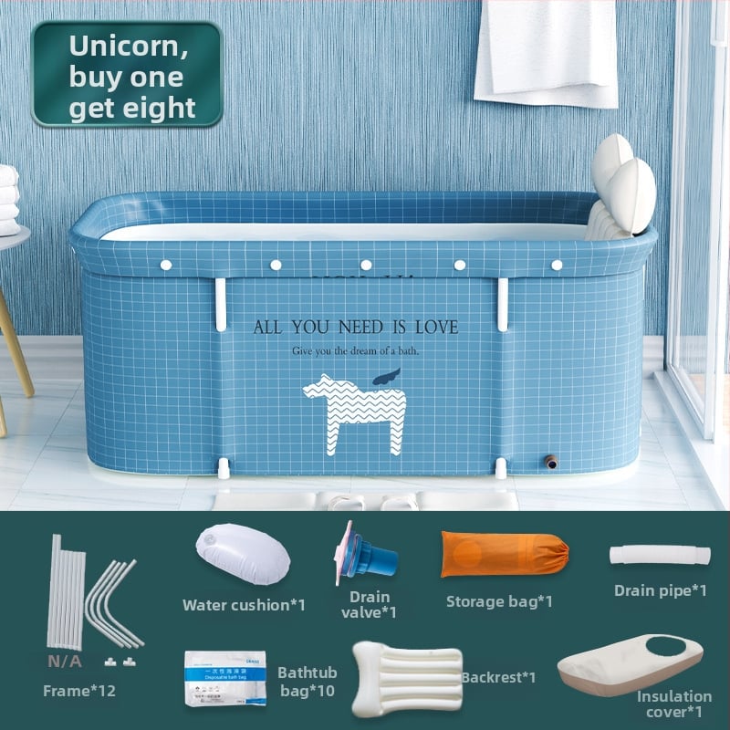 Разгъваема правоъгълна вана за възрастни | Материали: Oxford плат, PVC | Приложение: къпане | Марка: The Water Laughed | Стил: 32472678333
