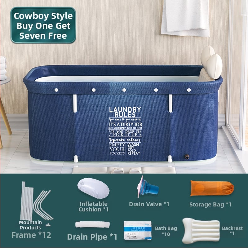 Разгъваема правоъгълна вана за възрастни | Материали: Oxford плат, PVC | Приложение: къпане | Марка: The Water Laughed | Стил: 32472678333