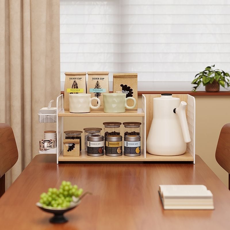 Csészetartó – asztali, többszintes, akril perforált panellel