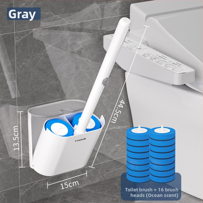 Jednorazová kefka na toaletu s vymeniteľnou hlavou, nástenný set, Moss flower, plast, hmotnosť 481 g