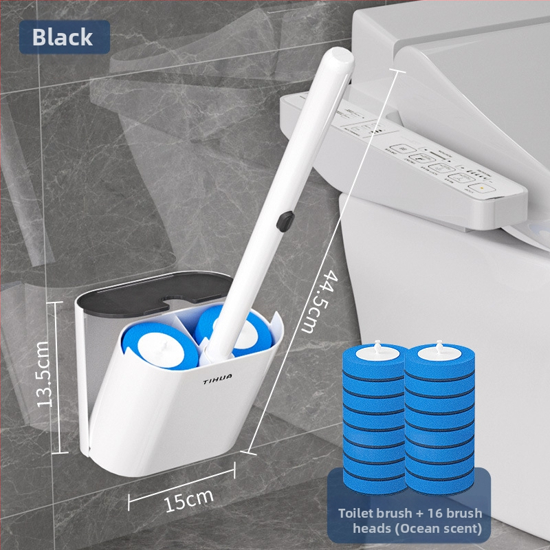 Jednorazová kefka na toaletu s vymeniteľnou hlavou, nástenný set, Moss flower, plast, hmotnosť 481 g