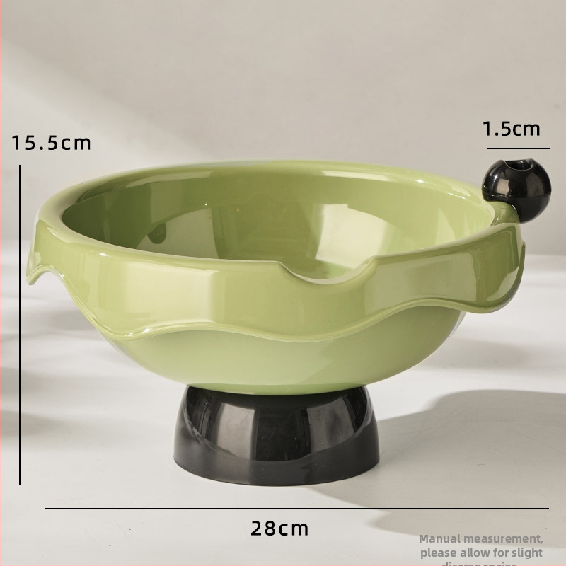 Ovocný tanier pre domácnosť s dvojvrstvovým odkvapkávacím systémom, plastový tanier na sušené ovocie a semená (PET+PP; Ovocný tanier; 2025; Nový čínsky štýl; Jednoduchý štýl)