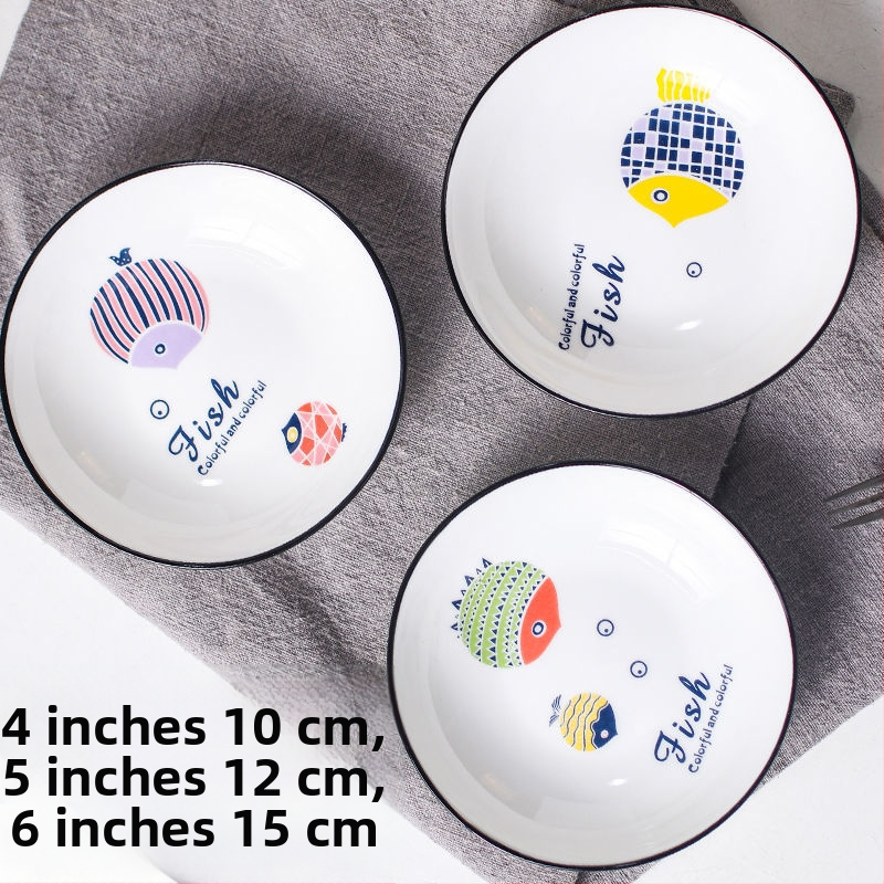 Keramická malá platnička s karikatúrnym motívom, nordický štýl, tlač loga možná