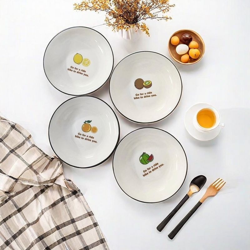 Kerámia mini tál rajzfilm motívummal, skandináv stílus, logónyomtatás lehetséges