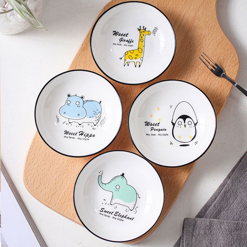 Kerámia mini tál rajzfilm motívummal, skandináv stílus, logónyomtatás lehetséges