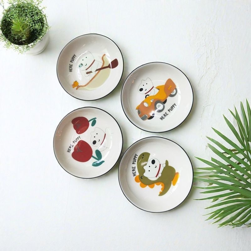 Kerámia mini tál rajzfilm motívummal, skandináv stílus, logónyomtatás lehetséges