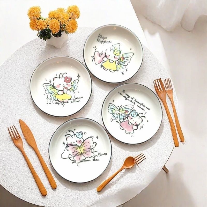 Kerámia mini tál rajzfilm motívummal, skandináv stílus, logónyomtatás lehetséges