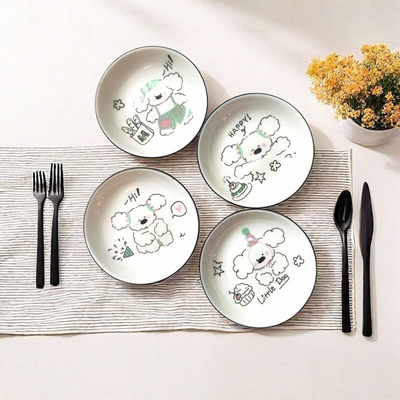 Kerámia mini tál rajzfilm motívummal, skandináv stílus, logónyomtatás lehetséges