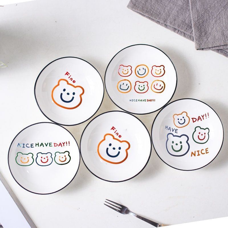 Kerámia mini tál rajzfilm motívummal, skandináv stílus, logónyomtatás lehetséges