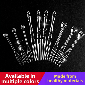 Set de furculițe de fructe de unică folosință, din plastic alimentar, stil nou chinezesc, finisaj oglindă, ambalare individuală