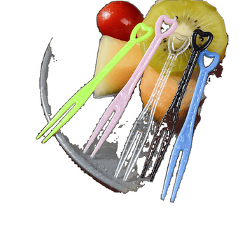 Set de furculițe de fructe de unică folosință, din plastic alimentar, stil nou chinezesc, finisaj oglindă, ambalare individuală