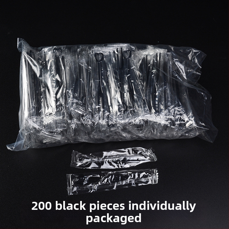 Set de furculițe de fructe de unică folosință, din plastic alimentar, stil nou chinezesc, finisaj oglindă, ambalare individuală