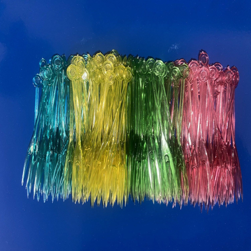 Set de furculițe de fructe de unică folosință, din plastic alimentar, stil nou chinezesc, finisaj oglindă, ambalare individuală