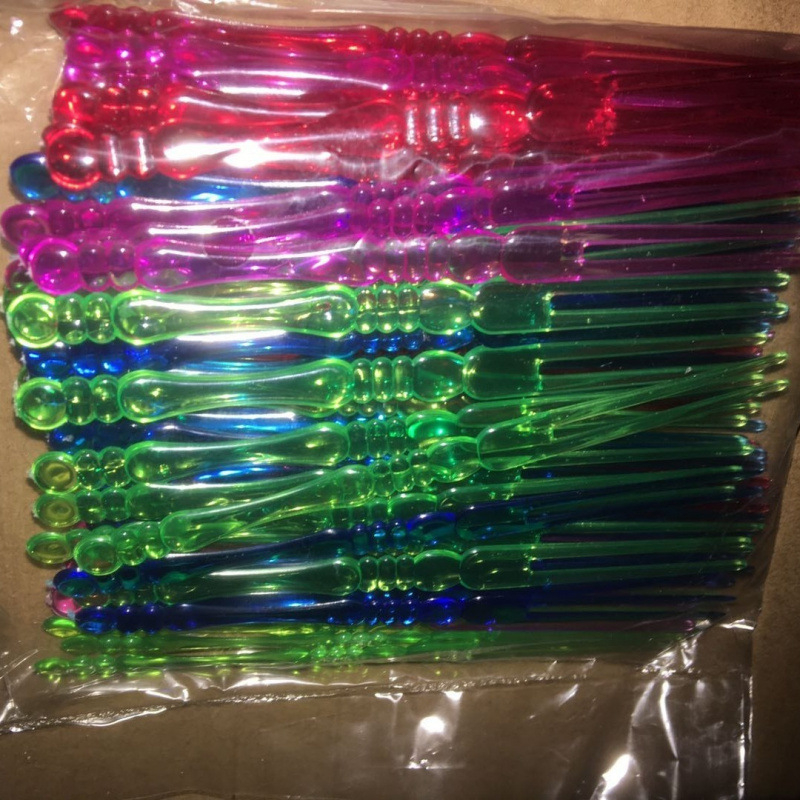 Set de furculițe de fructe de unică folosință, din plastic alimentar, stil nou chinezesc, finisaj oglindă, ambalare individuală