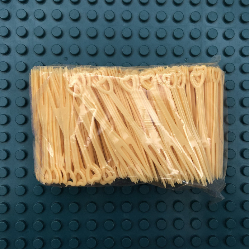 Set de furculițe de fructe de unică folosință, din plastic alimentar, stil nou chinezesc, finisaj oglindă, ambalare individuală