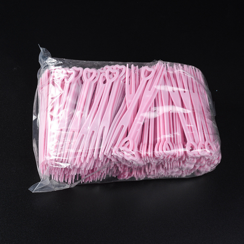 Set de furculițe de fructe de unică folosință, din plastic alimentar, stil nou chinezesc, finisaj oglindă, ambalare individuală