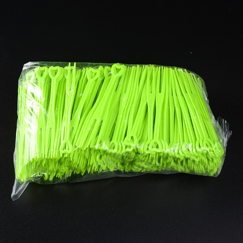 Set de furculițe de fructe de unică folosință, din plastic alimentar, stil nou chinezesc, finisaj oglindă, ambalare individuală