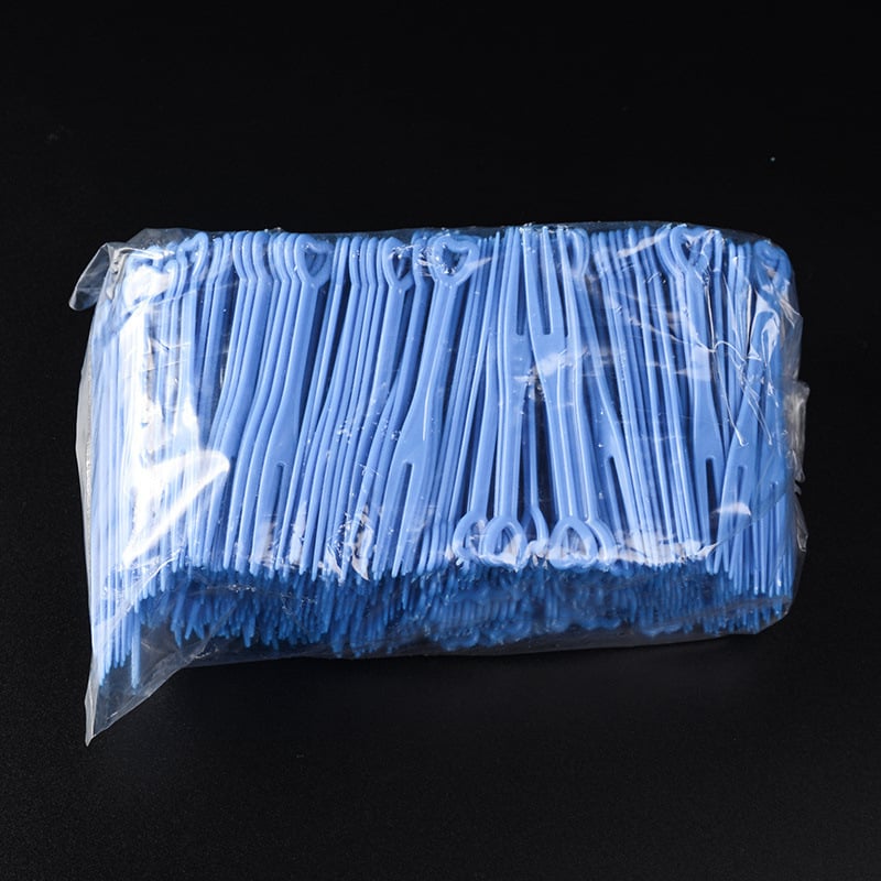 Set de furculițe de fructe de unică folosință, din plastic alimentar, stil nou chinezesc, finisaj oglindă, ambalare individuală