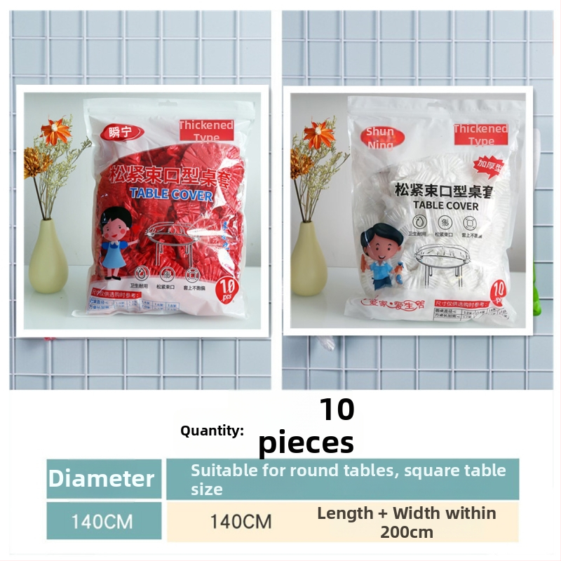 Elastický jednorázový obrus, priehľadný PE, vodotesný a odolný voči olejom, zosilnený materiál, balenie 10 kusov