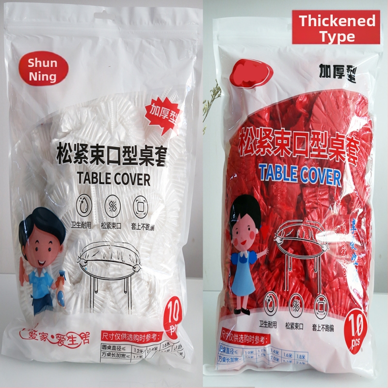 Elastický jednorázový obrus, priehľadný PE, vodotesný a odolný voči olejom, zosilnený materiál, balenie 10 kusov