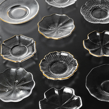 Üvegből készült mártogatós tál, kézzel festett felülettel, szabálytalan alak, Ins stílusban; alkalmas étkezésekhez, kávéhoz és teához.