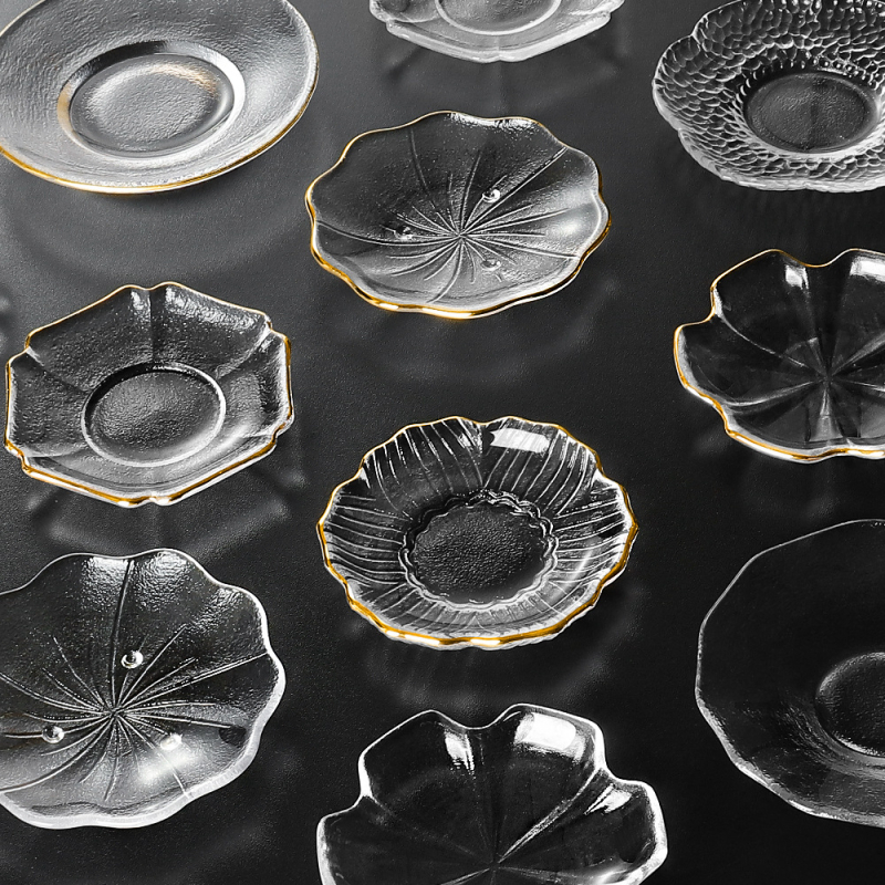 Staklena posuda za dip s ručno oslikanom površinom, nepravilnog oblika, u stilu Ins; pogodna za obroke, kavu i čaj.