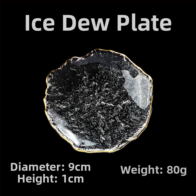 Sklenená miska na dip s ručne maľovaným povrchom, nepravidelného tvaru, v štýle Ins; vhodná pre jedlá, kávu a čaj.