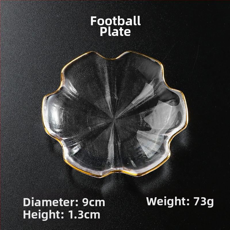 Sklenená miska na dip s ručne maľovaným povrchom, nepravidelného tvaru, v štýle Ins; vhodná pre jedlá, kávu a čaj.