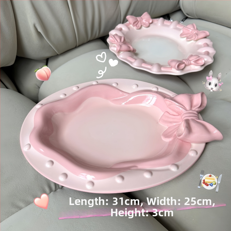 Porcelánový súbor riadu - ručne vyrobený, roztomilý štýl, univerzálne použitie, obsahuje jedálenské taniere, dezertné taniere, ovocné taniere a raňajkové taniere