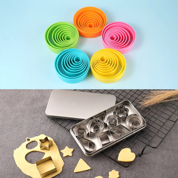 Σετ 38 τεμαχίων κυκλικών πλαστικών καλουπιών με δαντελένια άκρη, διπλής χρήσης για μπισκότα και φύλλα ζύμης για ντάμπλινγκ, υλικό: πλαστικό + ανοξείδωτο ατσάλι