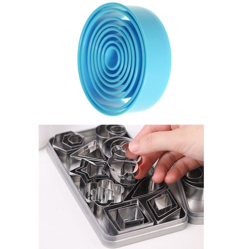 Σετ 38 τεμαχίων κυκλικών πλαστικών καλουπιών με δαντελένια άκρη, διπλής χρήσης για μπισκότα και φύλλα ζύμης για ντάμπλινγκ, υλικό: πλαστικό + ανοξείδωτο ατσάλι