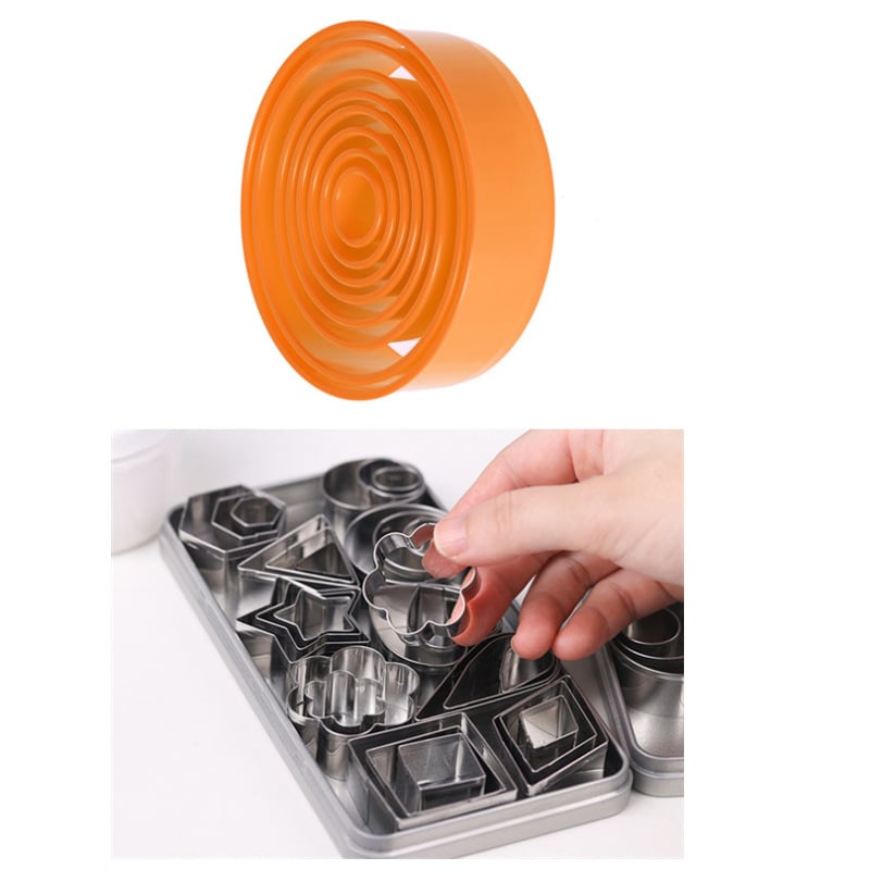 Σετ 38 τεμαχίων κυκλικών πλαστικών καλουπιών με δαντελένια άκρη, διπλής χρήσης για μπισκότα και φύλλα ζύμης για ντάμπλινγκ, υλικό: πλαστικό + ανοξείδωτο ατσάλι