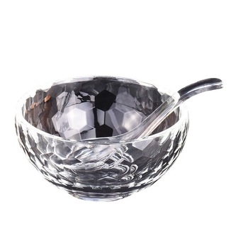 Bol de sticlă Song Li Crystal, fără plumb, rezistent la căldură, compatibil cu cuptorul cu microunde, rotund, design minimalist modern