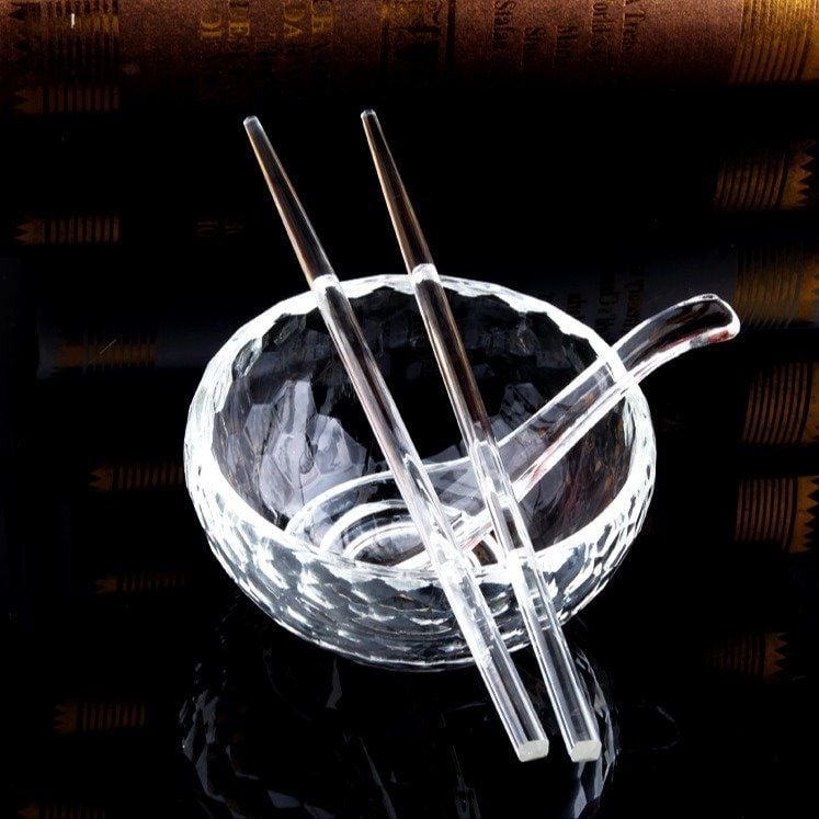 Bol de sticlă Song Li Crystal, fără plumb, rezistent la căldură, compatibil cu cuptorul cu microunde, rotund, design minimalist modern