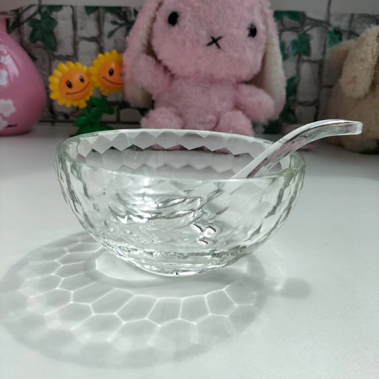 Bol de sticlă Song Li Crystal, fără plumb, rezistent la căldură, compatibil cu cuptorul cu microunde, rotund, design minimalist modern