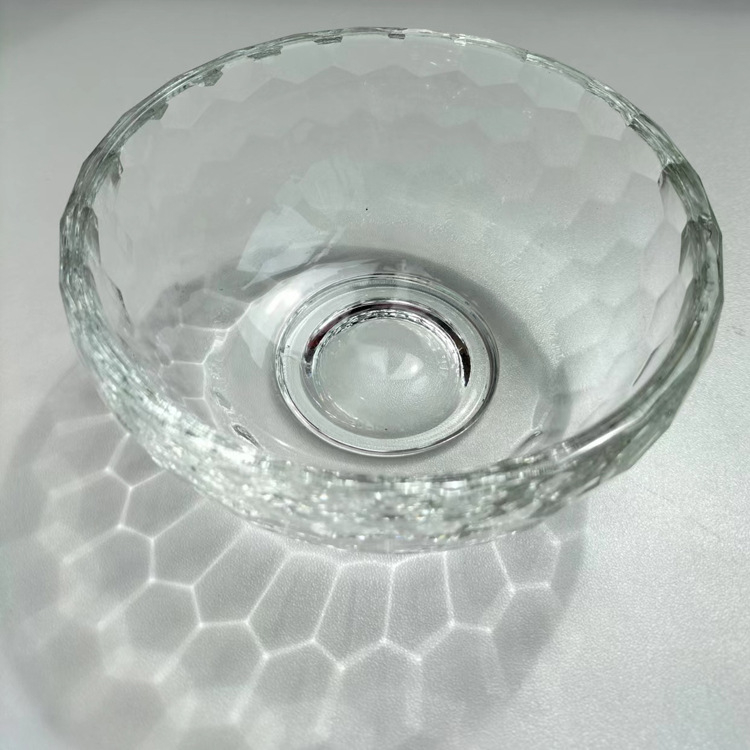 Bol de sticlă Song Li Crystal, fără plumb, rezistent la căldură, compatibil cu cuptorul cu microunde, rotund, design minimalist modern