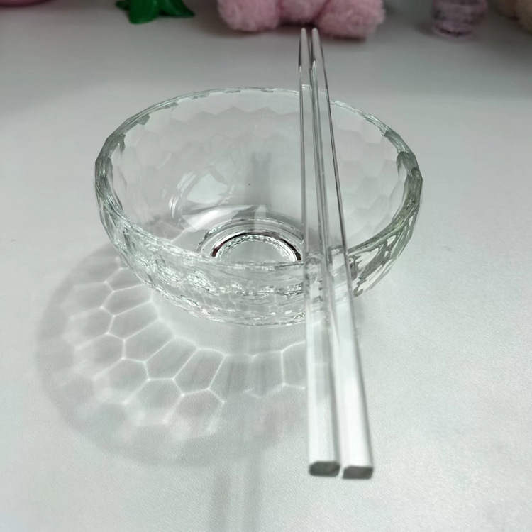 Bol de sticlă Song Li Crystal, fără plumb, rezistent la căldură, compatibil cu cuptorul cu microunde, rotund, design minimalist modern