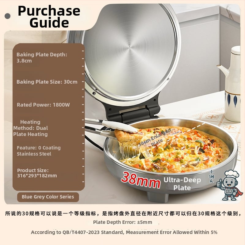 Ηλεκτρικό τηγάνι για ψήσιμο, ανοξείδωτος χάλυβας, διπλής όψεως θέρμανση, 220V/50Hz, μοντέλο LR-B3097, για 4-5 άτομα