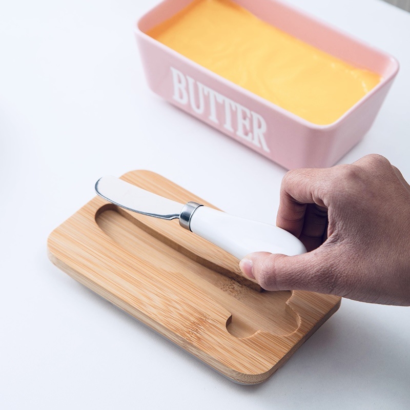 Zhaoyi керамична кутия за масло със капак и нож, запечатан съд, персонализация налична, произход Китай