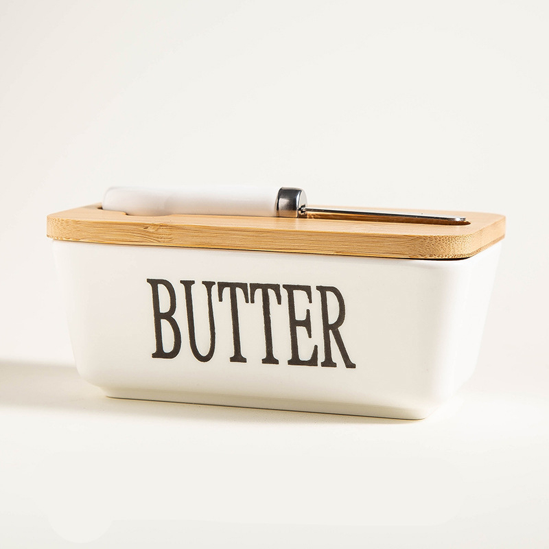 Zhaoyi керамична кутия за масло със капак и нож, запечатан съд, персонализация налична, произход Китай