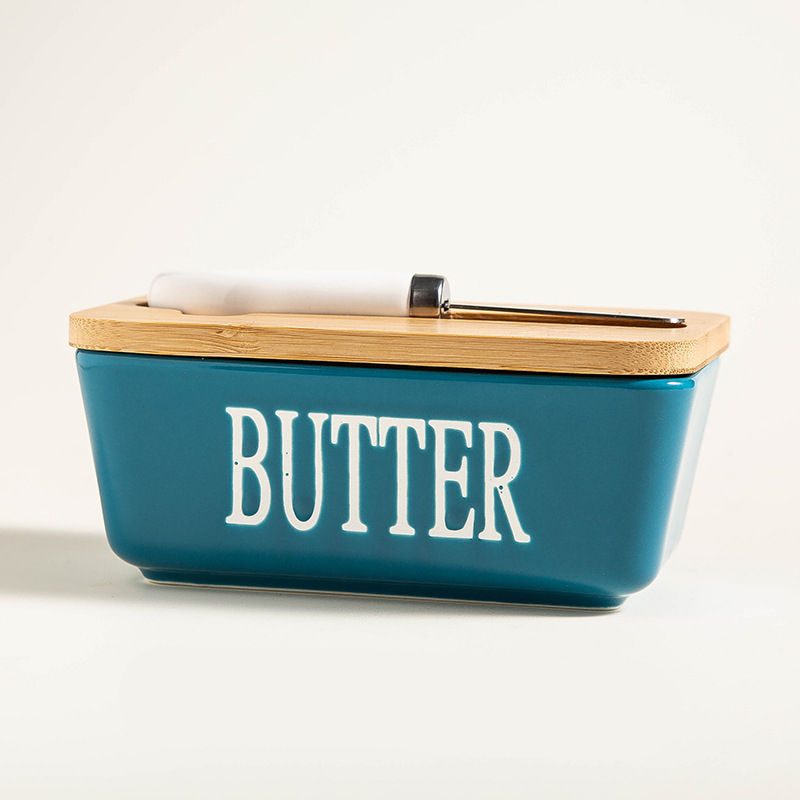 Zhaoyi керамична кутия за масло със капак и нож, запечатан съд, персонализация налична, произход Китай