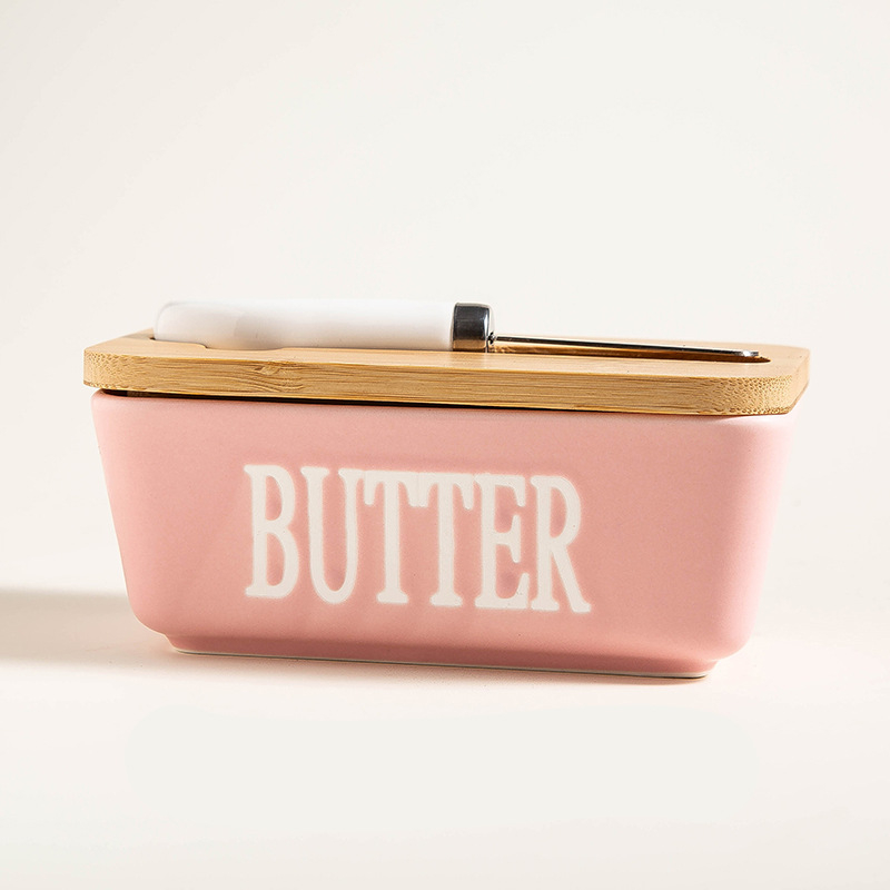 Zhaoyi керамична кутия за масло със капак и нож, запечатан съд, персонализация налична, произход Китай