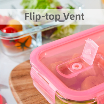 Kutija za ručak od otpornog stakla s zatvorivom posudom, sigurna za mikrovalnu; podijeljena na tri pretinca i trostruki sloj dizajna; kapacitet 301–500 ml, 501–800 ml i 800–1000 ml.