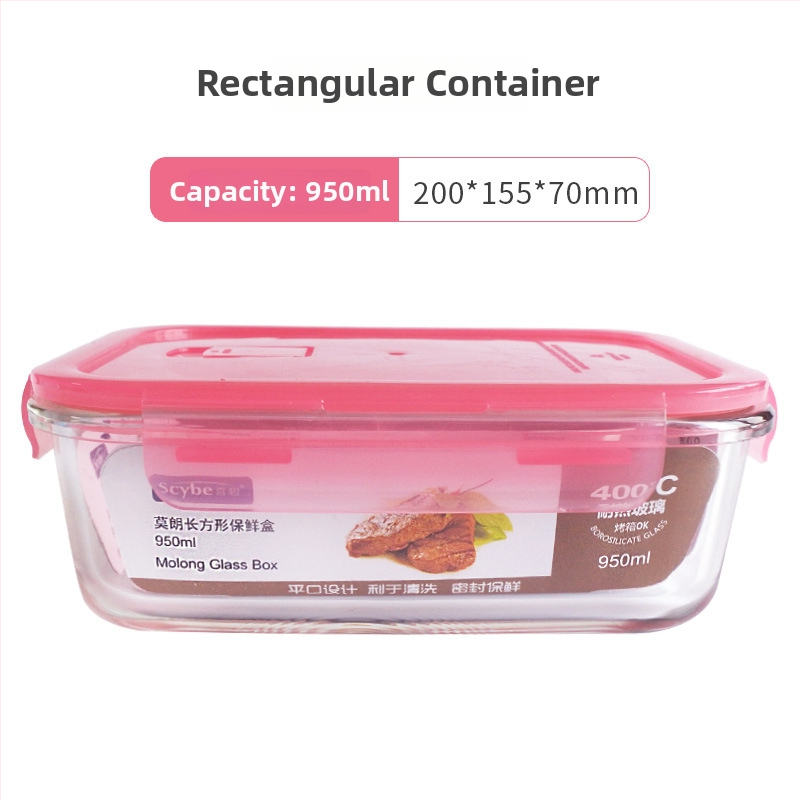 Kutija za ručak od otpornog stakla s zatvorivom posudom, sigurna za mikrovalnu; podijeljena na tri pretinca i trostruki sloj dizajna; kapacitet 301–500 ml, 501–800 ml i 800–1000 ml.