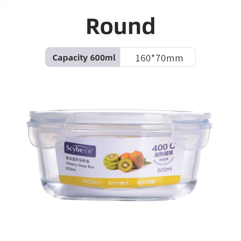 Kutija za ručak od otpornog stakla s zatvorivom posudom, sigurna za mikrovalnu; podijeljena na tri pretinca i trostruki sloj dizajna; kapacitet 301–500 ml, 501–800 ml i 800–1000 ml.